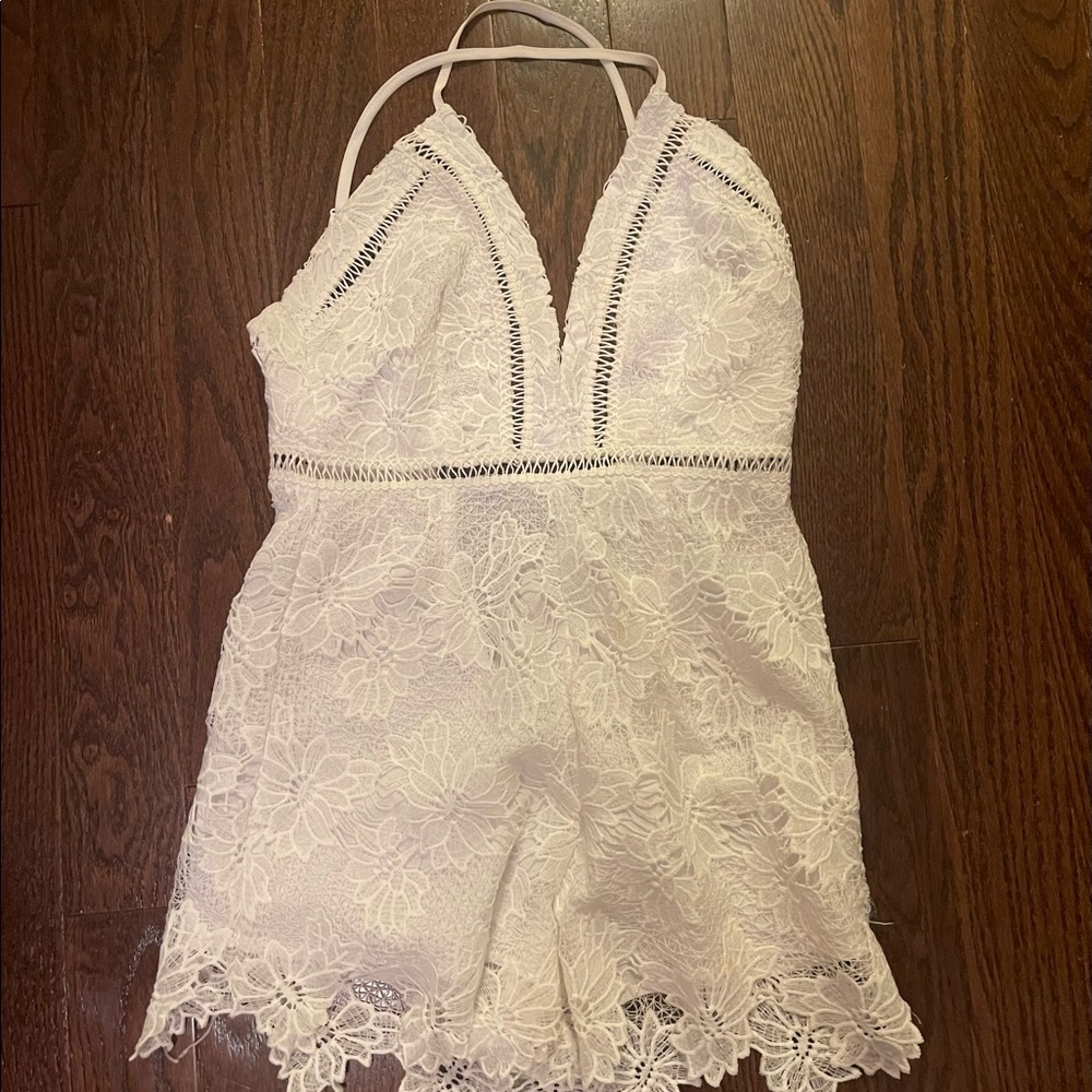 white lace romper never worn